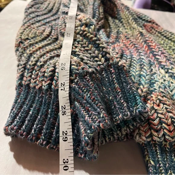 Anthropologie Multicolor Chroma Chunky Knit V-Neck Sweater 1X - Picture 13 of 16